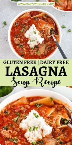 Dairy Free Lasagna Soup, Gluten Free Dairy Free Lasagna, Gluten Free Lasagna Soup, Crockpot Dairy Free, Dairy Free Soup Recipe, Dairy Free Lasagna, Gluten Free Dairy Free Dinner, Gluten Free Soup Recipes Glutenfree, Gluten Free Lasagna