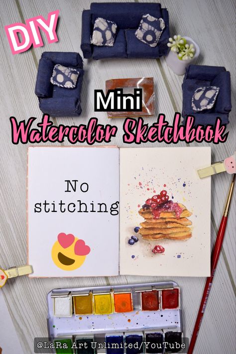 Do it yourself mini watercolor sketchbook Making Sketchbooks Diy, Diy Watercolor Sketchbook, Diy Mini Sketchbook, Diy Mini Sketchbook Tutorials, Diy Mini Watercolor Book, Mini Sketchbook, Water Journal, Watercolor Travel Journal Sketchbooks, Homemade Watercolors