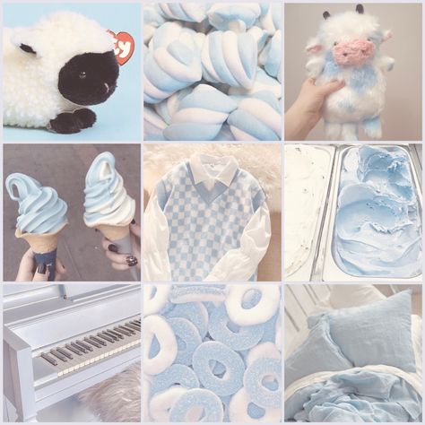 Light Blue Moodboard Aesthetic, Blue And White Mood Board, Sheep Moodboard, Sky Moodboard, Blue Moodboard, Adopt Idea, Procreate Brushes Free, Rainbow Aesthetic, Mood Board Inspiration