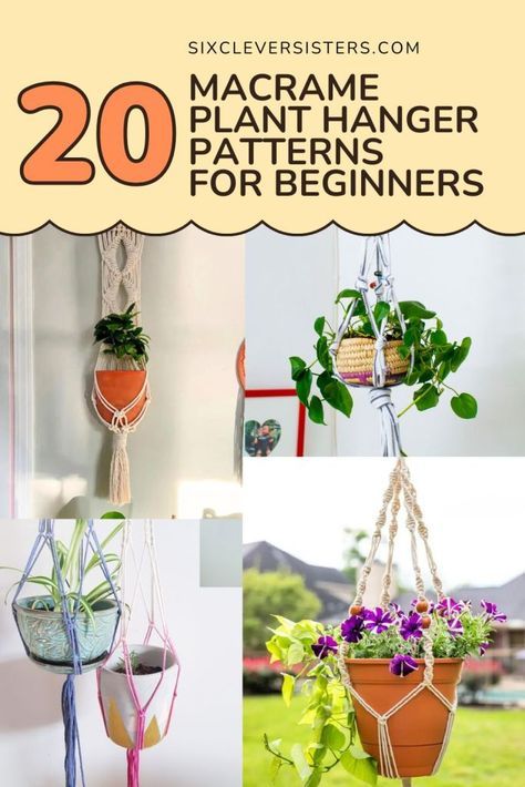 20 Free Macrame Plant Hanger Patterns Easy Macrame Plant Hanger, Diy Hangers, Diy Macrame Plant Hanger Pattern, Diy Macrame Plant Hanger Tutorials, Basic Knots, Basic Macrame, Macrame Crafts, Easy Macrame, Hanging Fruit Baskets