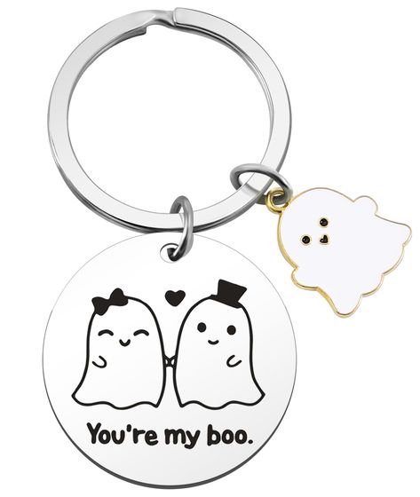 PRICES MAY VARY. Boo basket stuffers for women men: Sincere and warm words "you are my boo", cute small keychain to express your full love in a fun way, great little gift for a Boo Basket Stuffers for Halloween Spooky Halloween gifts for Her Him: Lovely boo keychain gifts for boyfriend, girlfriend, husband, wife, soul mate, couple, spouse, sibling, boyfriend, girlfriend or plain old best friend will be perfect and make the halloween more impressive Durable material: Made of high quality stainles Halloween Boo Basket, Spooky Halloween Gifts, Small Keychain, Old Best Friends, Keychain Gifts, Men Halloween, Boo Basket, Cute Couple Gifts, My Boo