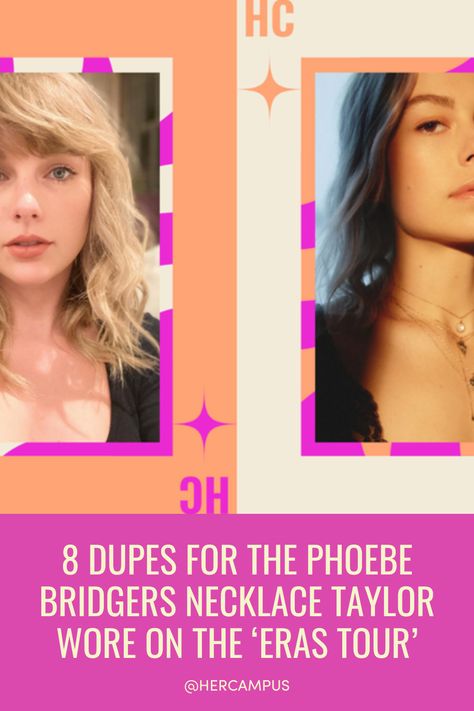 Taylor Swift wore one of the Phoebe Bridgers x Catbird necklaces at the 'Eras Tour,' but with a price tag of $400, here are eight dupes to buy instead. Phoebe Bridgers Catbird, Taylor Swift Necklace, Catbird Necklace, Phoebe Bridgers, Her Campus, Eras Tour, Price Tag, Taylor Swift, Swift