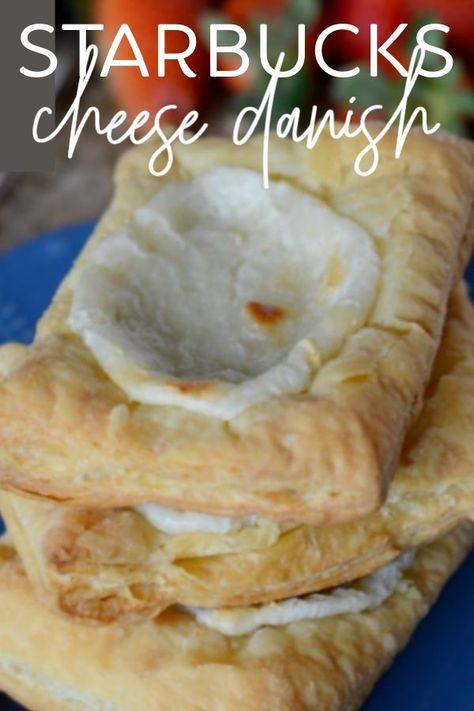 This Starbucks copycat cheese danish will quickly become your new favorite breakfast! It is super easy to make at home and is a fraction of the cost. Let me show you how to make this Starbucks cheese danish. It’s one of my favorite coffeehouse copycat recipe. Starbucks Recipes Cheese Danish, How To Make Cheese Danish From Starbucks, Healthy Cheese Danish, How To Make Cheese Danish, Copycat Starbucks Cheese Danish, Cheese Pastry Recipe, Starbucks Danish, Easy Sweets To Make At Home, Starbucks Food Breakfast