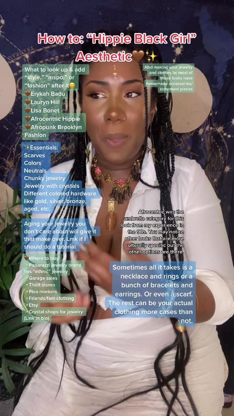 👁Zoetique🌙 (@zoetique) TikTok | Watch 👁Zoetique🌙's Newest TikTok Videos Girly Black Women Aesthetic, Modern Boho Fashion Style, Earthy Style Summer, Earthy African Aesthetic, Black Goddess Aesthetic Outfit, Summer Boho Aesthetic, Black Hippy Aesthetic, Hippie Black Femininity Aesthetic, Earthy Feminine Style