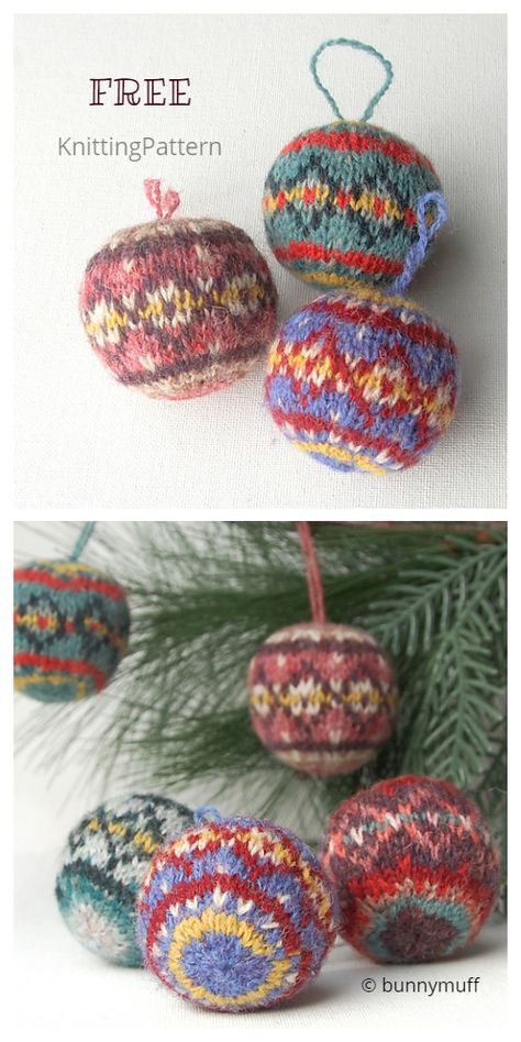 10 Knit Christmas Bauble Ornament Free Knitting Patterns - Knitting Pattern Knit Ball Ornaments, Knit Holiday Decorations, Quick Knit Christmas Ornaments, Knitting Ornaments Christmas, Knit Christmas Balls Patterns, Knitted Christmas Balls Free Pattern, Knitted Baubles Pattern Free, Christmas Ornaments Knitting Patterns, Knitted Xmas Decorations