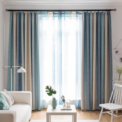 Farmhouse Living Room Curtains, Window Curtain Designs, Pretty Living Room, Furnitur Ruang Keluarga, Modern Farmhouse Living, Curtains Ideas, Living Room Decor Curtains, Simple Curtains, Colourful Living Room