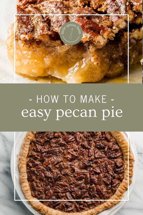 A classic pecan pie recipe that is perfect for the holiday season. Easy, simple recipe. Classic Pecan Pie Recipe, Sourdough Pie Crust, Classic Pecan Pie, Farm Recipes, Pecan Pie Easy, Discard Recipes, Make From Scratch, Farm Fresh Recipes, Easy Pie Recipes