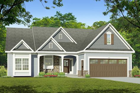 This ranch design floor plan is 1690 sq ft and has 3 bedrooms and has 2 bathrooms. Porch Framing, Paint Ideas For House, Sims Willow Creek, Conway South Carolina, Retirement House Plans, Exterior House Siding, Living Architecture, American House Plans, Ranch Design