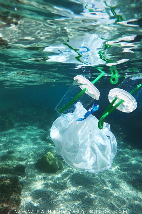 Plastic in the sea Sea Plastic Pollution, Ocean Pullotion, Plastic Pollution In Ocean, Plastic Waste Photography, Sea Pollution Art, Plastic Pollution Photography, Pollution Aesthetic, Plastic In Ocean, Sea Sustainability