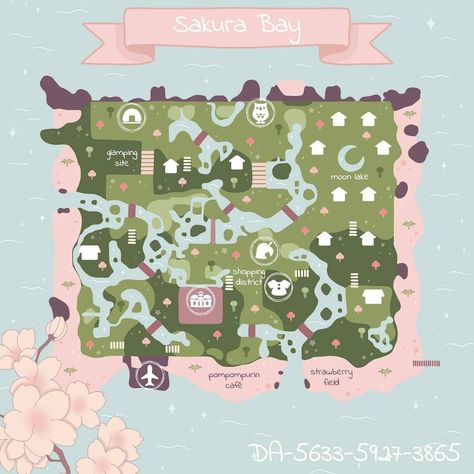 Resident Services, Dream Address, Pink Island, Acnh Cottagecore, Map Layout, Easy Animals, Animal Crossing Wild World, Qr Codes Animal Crossing, Island Theme