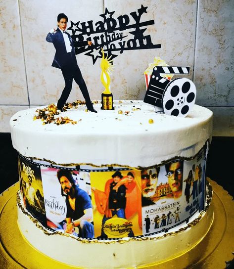 Shahrukh Khan Cake Design Images (Shahrukh Khan Birthday Cake Ideas) Bollywood Theme Cake Ideas, Bollywood Cake Ideas, Movie Theme Cake Ideas, Bollywood Birthday Cake, Bollywood Theme Cake, Happy Birthday Srk, Shahrukh Khan Birthday, Bollywood Cake, Movie Theme Cake