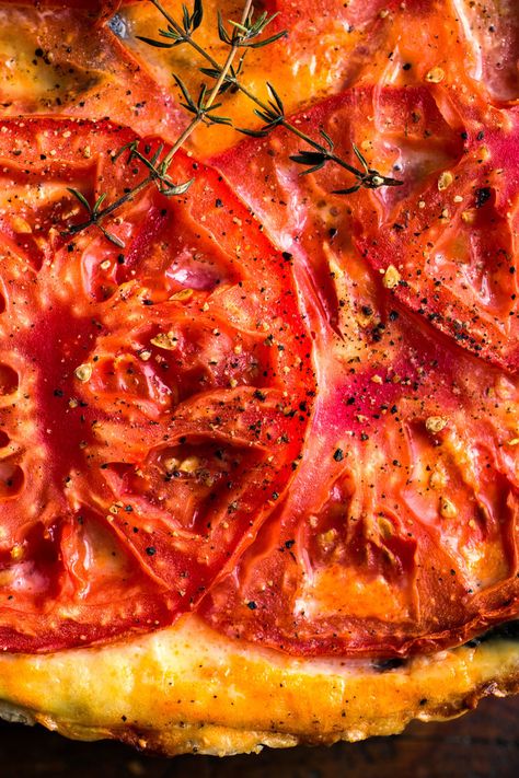 Piperade Recipe, Eggplant Pie, Gf Crust, Roast Tomatoes, Tomato Eggplant, Tomato Pie Recipe, Cooking Eggplant, Eggplant Pizzas, Egg Pie