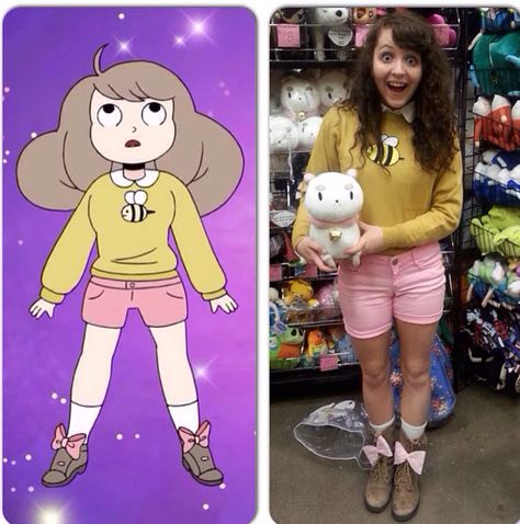 Bee and Puppycat Cosplay! Bee And Puppycat Costume, Bee And Puppycat Outfits, Cartoon Cosplay Ideas, Bee And Puppycat Cosplay, Puppycat Cosplay, Simple Cosplay Ideas, Couple Cosplay, Easy Cosplay, Fitness Shirts