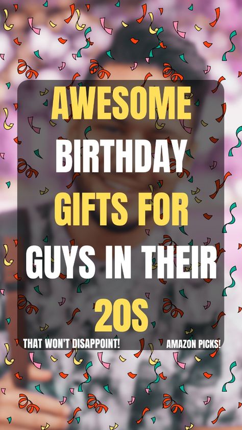 Looking for the perfect gift for your 20-something guy friend? Amazon has you covered! Discover a range of cool and trendy presents to make his birthday extra special. #BirthdayGiftIdeasForMenInTheir20s #GiftsForHim #AmazonGifts #ad #affiliate Guy Friend Birthday Gift, Guy Friend Birthday Gift Ideas, Gifts For 20 Year Old Guy, Gifts For Guy Best Friend, Gifts For Guy Friends, Birthday Gifts For Guys, Awesome Birthday Gifts, Presents To Make, Guy Friend Gifts