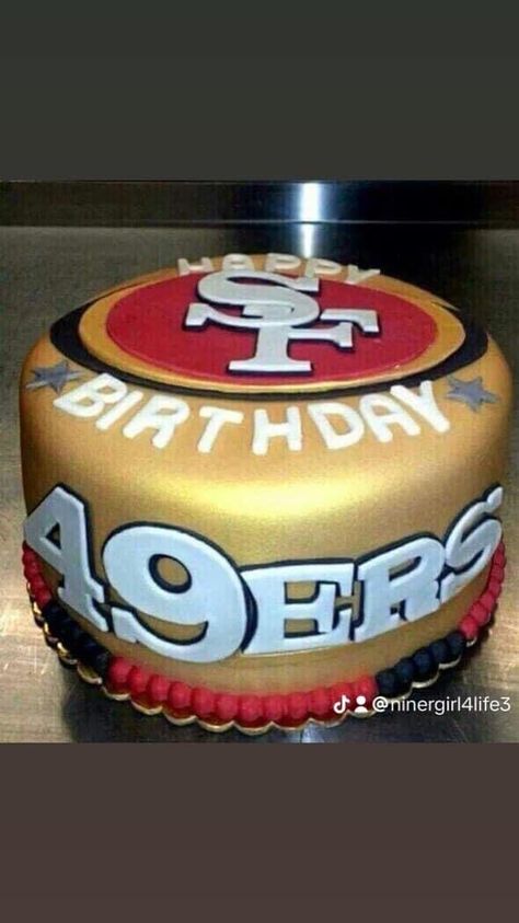 49ers Birthday Party, 49ers Birthday, 49ers Cake, Cake For Dad, Football Birthday Cake, Dad Birthday Cakes, 49 Birthday, Sport Cakes, Football Cake