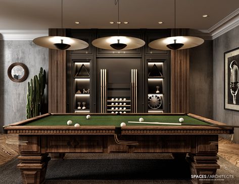 Entertainment Room on Behance Modern Poker Room, Poker Room Ideas, Billiard Room Ideas Interior Design, Modern Billiard Room, Snooker Room Ideas, Billiard Room Design, Pool Room Ideas, Ruang Gym, Billards Room