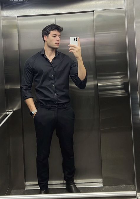 Dinner Outfit Men, Black Shirt Outfit Men, Prom Outfits For Guys, Black Shirt Outfits, Formal Dresses For Men, Black Outfit Men, Shirt Outfit Men, Formal Men Outfit, Trendy Boy Outfits