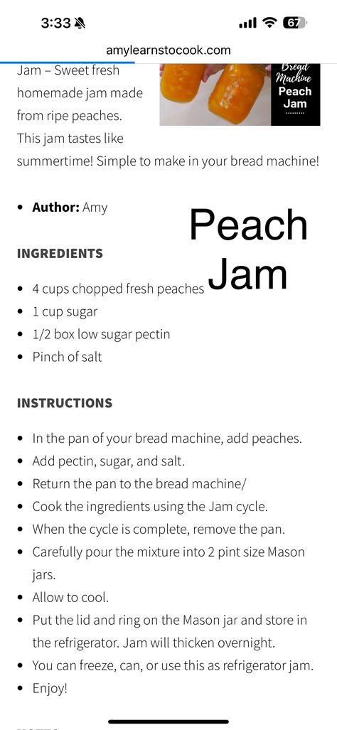 Bread Maker Jam Recipes, Bread Machine Jam Recipes, Bread Machine Jam, Bread Jam, Peach Jam, Blackberry Jam, How To Make Jam, Bread Maker, Bread Machine Recipes