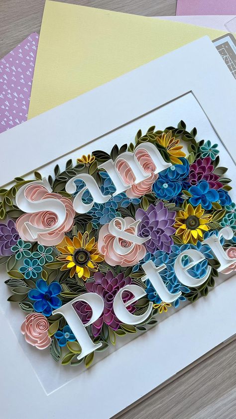 Quilling By Svetlana Danilova | It’s new letter #E #quilling | Instagram A Letter Quilling, Wedding Quilling Ideas, Quilling Art Unique, Paper Typography, Quilling Videos, Roses And Daisies, Quilling Flower Designs, Book Decoration, Wall Art For Nursery