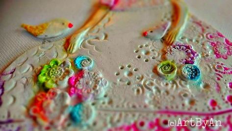 I Create Whimsical Art Out Of Air Dry Clay, Paper, And Water Color Paint Artwork Portfolio, Folklore Art, Clay Wall Art, Clay Houses, Clay Crafts Air Dry, Clay Work, Color Paint, Mixed Media Artists, Dry Clay