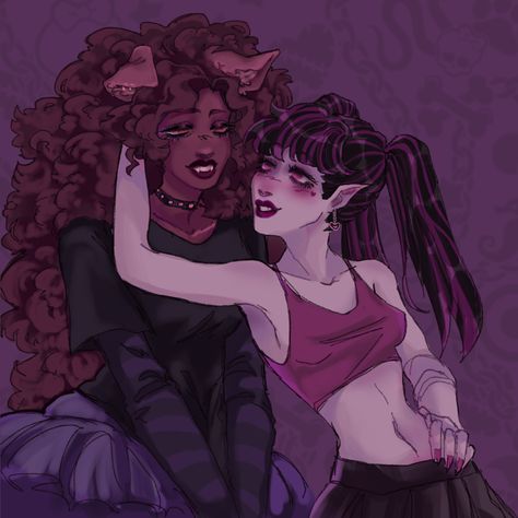 Clawdeen And Draculaura Fanart, Draculaura And Claude, Clawdeen X Draculaura Fanart, Monster High Draculaura X Clawdeen, Draculaura X Clawdeen, Clawdeen X Draculaura, Clawdeen And Draculaura, Monster High Clawd And Draculaura, Draculaura And Clawdeen