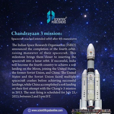 The fourth orbit-raising maneuver is performed successfully from ISTRAC/ISRO, Bengaluru. Follow us to get more updates on the Chandrayan-3 mission . . . #Chandrayaan3 #chadrayaanmission #missionupdate #updates #news #space #spacecraft #ISRO #IndianSpaceResearchOrganisation #Research Chandrayan 3 Information, Chandrayan 3 Mission, Chandrayan 3 Landing, Chandrayan 3 Model, Isro Chandrayaan 3, Chandrayan 3 Image, Chandrayan 3, Rocket Model, Chandrayaan 3