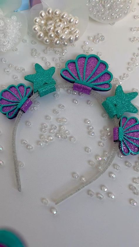 Mermaid Birthday Party Decorations Diy, Mermaid Headband, Mermaid Birthday Party Decorations, Ocean Theme Party, Mermaid Crafts, 5th Birthday Party Ideas, Mermaid Diy, Mermaid Theme Birthday, Sea Crafts