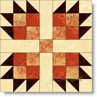 Bear's Paw (or Bear Paw) - Variation Giant Bear Paw Quilt, 7 Inch Quilt Block Patterns, Bear Paw Quilt Pattern Free, Bear Paw Quilt Pattern, Half Square Triangle Quilts Pattern, Bear Paw Quilt, Triangle Quilts, Bear Quilts, Paw Pattern