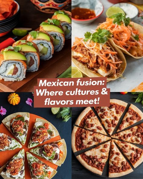 Ever wondered how Mexican flavors mix with other world cuisines? 🌮 Dive into delicious Asian Mexican fusion recipes and explore how fusion food recipes bring out the best of both worlds. From sweet and spicy chicken twists to innovative Asian American fusion food creations, traditional ingredients meet new styles. Perfect for anyone interested in Indian fusion food or unique culinary experiences. What’s the wildest fusion dish you’ve tried? #gg #FusionFiesta #blogoracle #fusioncuisine Indian Mexican Fusion Food, Mexican Fusion Recipes, American Fusion Food, Fusion Food Recipes, Indian Fusion Food, Mexican Fusion, Tarot Ideas, Mexican Flavors, Traditional Mexican Dishes