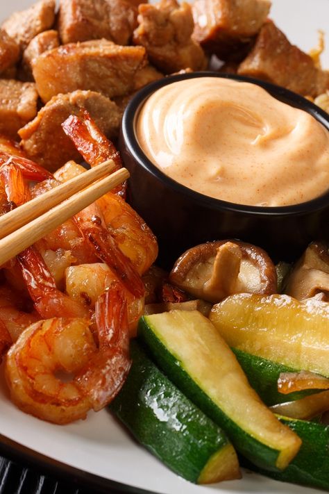 Air Fryer Hibachi Shrimp, Air Fryer Hibachi, Habatchi Chicken Air Fryer, Honey Garlic Shrimp Air Fryer, Blackstone Hibachi Shrimp, Japanese Shrimp Recipe, Shrimp And Chicken Hibachi Recipe, Hibachi Shrimp Recipe, Shrimp Zucchini Recipes