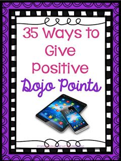 Class Dojo Positive Point Ideas  Who here uses Class Dojo? I have been using it for a few years and I love using it to reinforce positive behavior. I have come up with many options for giving out positive points so I made a little something for you if you are also using it. Here is a free resource with 35 ways to give positive Class Dojo points! Click here or on the image below to download the freebie!  Bex Mawn class dojo classroom management K-5 Reading and Writing Redhead Dojo Points, Dojo Ideas, Positive Classroom Management, Class Dojo, Classroom Behavior Management, Classroom Freebies, Classroom Management Strategies, Class Management, Classroom Behavior