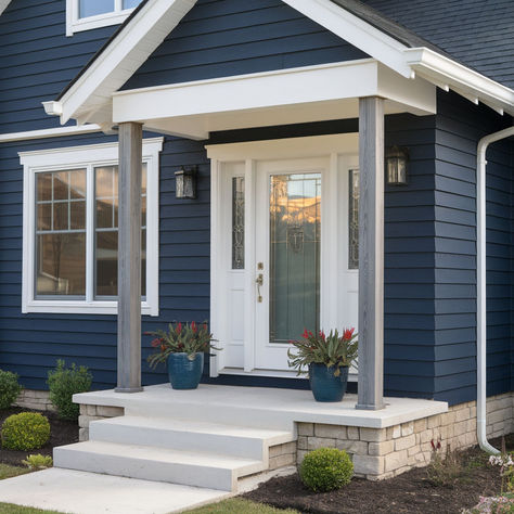 The 25 Best Exterior House Colors Pacific Blue Siding, Blue Siding, Paint Your House, Exterior House Color, Exterior Makeover, Pacific Blue, Pastel Shades, Dark Shades, Exterior House