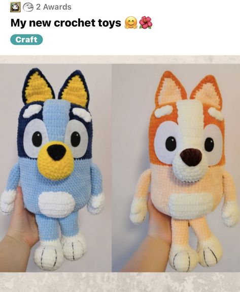 Crochet Bluey And Bingo, Bluey Bingo Crochet Pattern, Crochet Bluey Pattern, Bluey Amigurumi Free Pattern, Crochet Bluey Amigurumi Free Pattern, Blue Crochet Pattern, Crochet Bluey Amigurumi, Crochet Bluey, Character Crochet