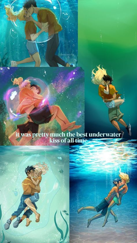 it was pretty much the best underwater kiss of all time Percabeth Fan Art, Underwater Kiss, Percy Jackson Fan Art, Percy Jackson Books, Percabeth, Pretty Much, Greek Mythology, Percy Jackson, All Time