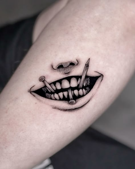 Scary Japanese Tattoo, Black And White Horror Tattoos, Marionette Tattoo Ideas, Junji Ito Souichi Tattoo, Abstract Horror Tattoo, Ito Junji Tattoo, Small Sketch Tattoo Ideas, Sadako Tattoo, Junji Ito Inspired Tattoo