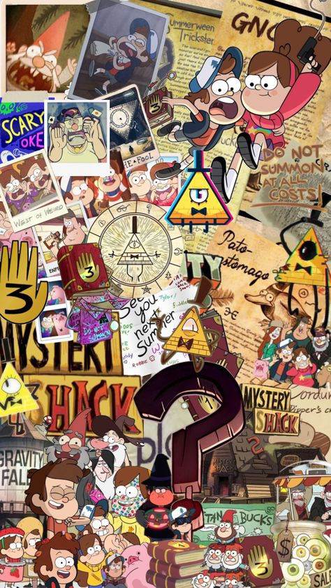 Gravity Falls Gnome, Soos Gravity Falls, Gravity Falls Wallpaper, Gravity Falls Poster, Mable Pines, Gravity Falls Characters, 2000s Childhood, Collage Wallpapers, Gravity Falls Dipper