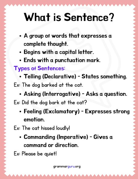 What is a sentence What Is Sentence, Type Of Sentences, Verb Sentences, What Is A Sentence, Subject Of A Sentence, What Is Grammar, Simple Sentence Structure, Create Worksheets, Nouns And Verbs Worksheets