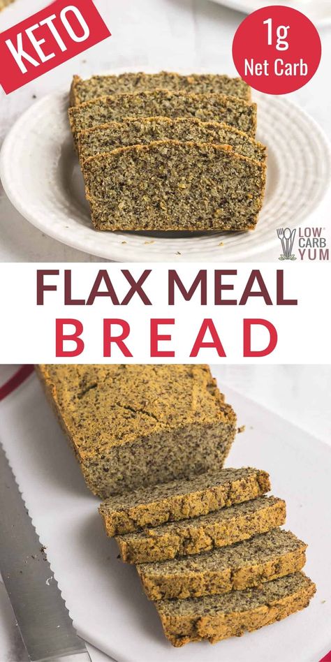 This easy and delicious flax meal bread recipe is full of healthy ingredients. It's great for making tasty keto sandwiches or low-carb toast. Flax Bread Keto, Flax Seed Bread Keto, Flax Meal Bread, Keto Flaxseed Bread, Flax Meal Recipes, Flax Recipes, Keto Bento, Keto Bakes, Low Carb Bread Recipes