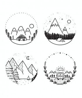 America travel destination doodle | Premium Vector Cute Mountain Drawing, Mountains Doodle, Doodle Mountains, Mountain Doodle, Camping Drawing, Travel Doodles, Kalender Design, Arte Doodle, Balloon Illustration