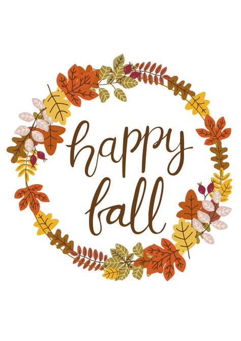 'Happy Fall' poster in digital form. Great to decorate your house for fall. Happy Fall Y'all Wallpaper, Happy Fall Images, Happy Fall Quotes, Fall Posters, Calabazas Halloween, Fall Fonts, Autumn Things, Happy Boss's Day, Fall Lovers