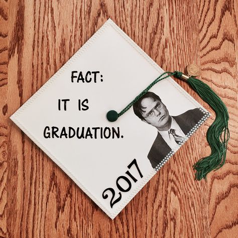 The Office graduation cap - AMH 2017 The Office Cap Graduation, The Office Graduation Cap Ideas, Graduation Cap The Office, Graduation Cap Designs The Office, Office Graduation Cap, The Office Graduation Cap, Graduation Cap Designs For Guys, Graduation Cap Designs Funny, Funny Graduation Cap Designs