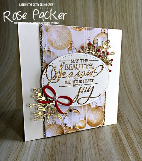 Rose Packer, Creative Roses, Stampin' Up! All is Bright DSP, Making Christmas Bright, Swirly Snowflake thinlit, Pretty Pines thinlits Candy Cane Cards, Christmas Card Tutorials, Christmas Cards 2017, Christmas Cards 2018, Christmas Crafty, Christmas Flyer, Christmas Tree Cards, Merry Christmas To All, Homemade Christmas Cards