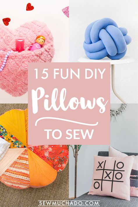 Sewing Pillows For Kids, Easy Sewing Pillows, Unique Throw Pillows Diy, Throw Pillow Cover Sewing Pattern, Room Decor Sewing Projects, Cute Pillow Sewing Patterns, Small Pillows Ideas, Unique Pillows Diy, Throw Pillow Sewing Patterns