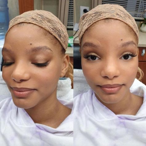 Halle Bailey Ariel Makeup, Ariel Live Action, Ariel Makeup, Chloe And Halle, Lash Map, Princess Makeup, People Faces, Drawing People Faces, Halle Bailey