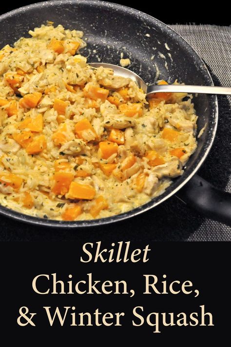 Rice And Squash Recipe, Simple Quick Dinner, Chicken Basmati Rice, Easy Dinner For 2, Butternut Squash Rice, Chicken Squash, Easy Skillet Dinner, Chicken And Butternut Squash, Dinner For 2