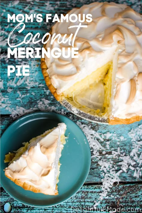 Coconut Cream Pie with Meringue - The ULTIMATE Coconut Meringue Pie! Coconut Cream Pie With Meringue, Coconut Meringue Pie, Pie Weights, Coconut Meringue, Coconut Cream Pie Easy, Best Coconut Cream Pie, Raisin Pie, Cream Pie Filling, Coconut Cream Pie Recipes