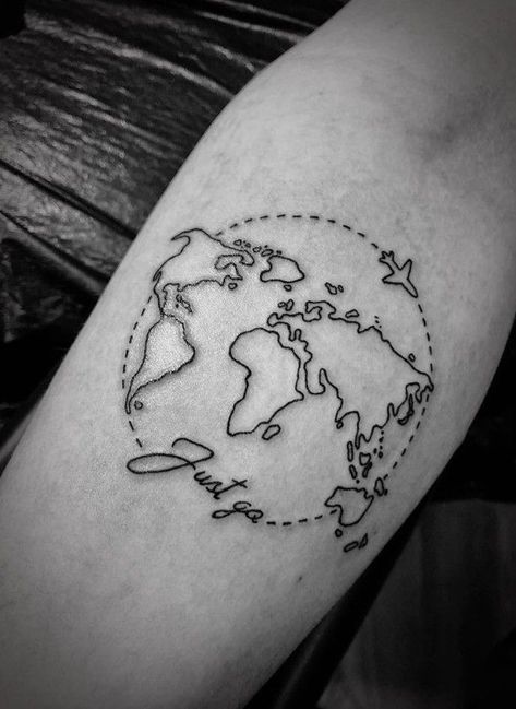 📌 @blacksnowflakee World Map Tattoo, World Map Tattoos, Globe Tattoos, Map Tattoo, Airplane Tattoos, Map Tattoos, Cat Tattoos, Inspiration Tattoos, Tiny Tattoo