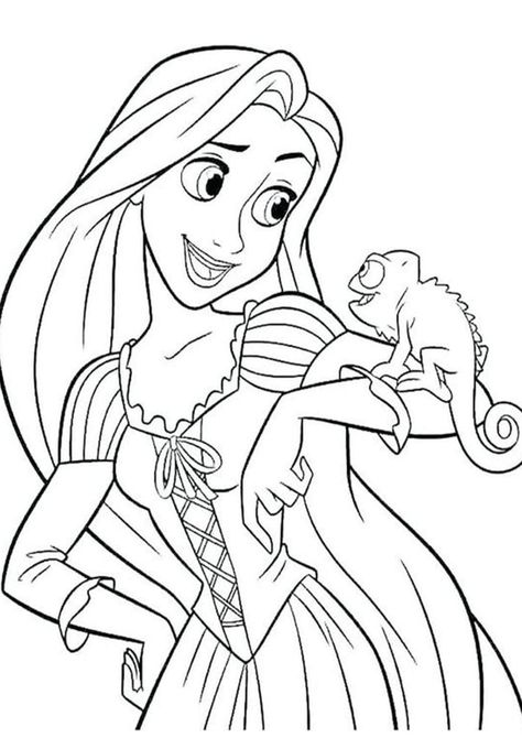 Free & Easy To Print Tangled Coloring Pages - Tulamama Rapunzel Coloring Pages Free Printable, Rapunzel Coloring, Princess Coloring Pages For Kids, Tangled Coloring Pages, Rapunzel Coloring Pages, Disney Colouring Pages, Ariel Coloring Pages, Baby Siting, Fargelegging For Barn