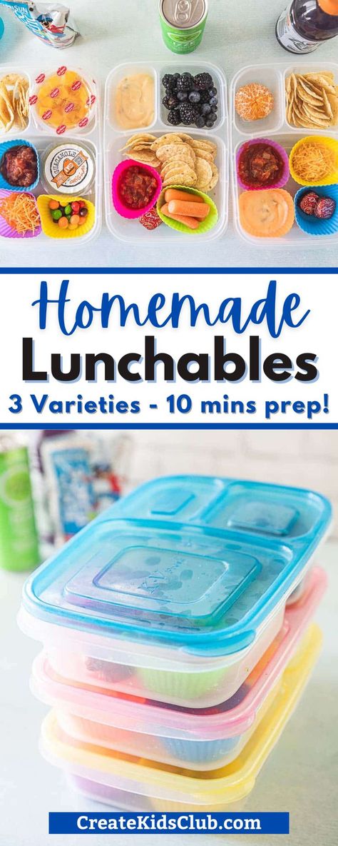 If your kids love lunchables, they are going to love our homemade version below. Homemade lunchables save money and are more nutritious for your kids! It's easy to make several quickly to stack in the fridge for grab and go meals, picnics, or school lunches. Home Made Lunchables Kids, Homemade Lunchables For Adults, Homemade Lunchables Kids, Home Made Lunchables, Lunchables Diy For Kids, Diy Lunchables Kids, Healthy Lunchables, Grab And Go Meals, Lunch Hacks