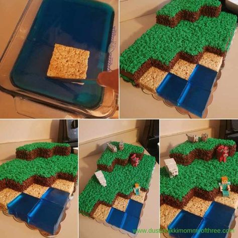 Birthday Cake Minecraft, Minecraft Landscape, Diy Minecraft Birthday Party, Cake Minecraft, Minecraft Party Decorations, Minecraft Birthday Cake, Savory Cakes, Diy Minecraft, Minecraft Birthday Party